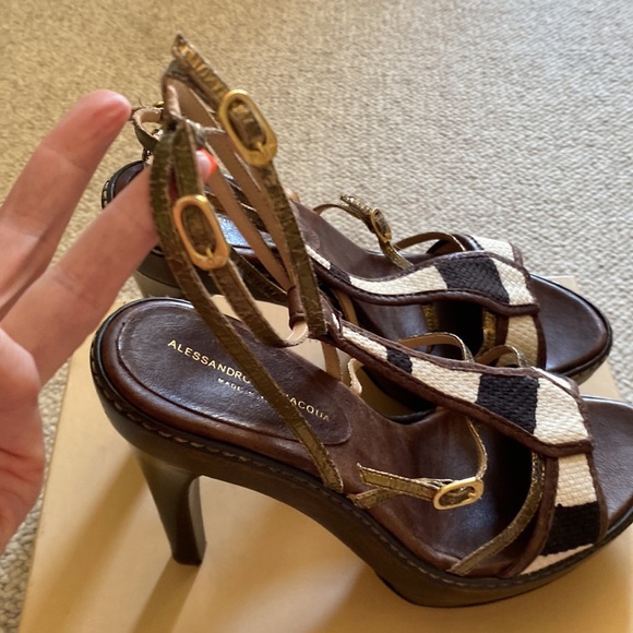 Alessandro Dell’Acqua Canapone Zebra platform strappy sandals 39/9 - Picture 6 of 11